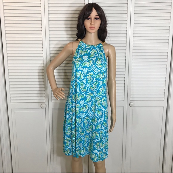 Lilly Pulitzer Dresses Lilly Pulitzer Gold Chain Halter Dress Small
